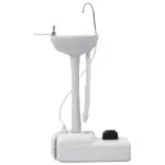 Kleankin 4.5 Gallon Portable Hand Wash Sink with Towel Holder and Soap Dispenser Light Gray