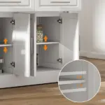 HOMCOM Portable Kitchen Cart, White, Rolling Island with Stainless Steel Top, Towel and Spice Rack - Image 8