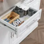 HOMCOM Portable Kitchen Cart, White, Rolling Island with Stainless Steel Top, Towel and Spice Rack - Image 9