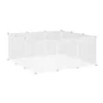 Portable Pet Playpen 12-Panel DIY Small Animal Cage for Bunny Chinchilla Guinea Pig White - Image 11