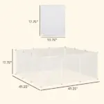 Portable Pet Playpen 12-Panel DIY Small Animal Cage for Bunny Chinchilla Guinea Pig White - Image 3