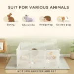 Portable Pet Playpen 12-Panel DIY Small Animal Cage for Bunny Chinchilla Guinea Pig White - Image 5