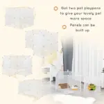 Portable Pet Playpen 12-Panel DIY Small Animal Cage for Bunny Chinchilla Guinea Pig White - Image 6