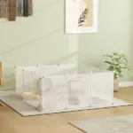 Portable Pet Playpen 12-Panel DIY Small Animal Cage for Bunny Chinchilla Guinea Pig White - Image 10