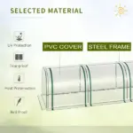 Outsunny Portable Plant Refuge: 13ft Tunnel Greenhouse with UV Protection - Image 5