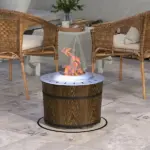 Outsunny Portable Smokeless Fire Pit Magnesium Oxide Bonfire Stove with Mat Brown for Outdoor Activities - Image 2