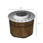 Outsunny Portable Smokeless Fire Pit Magnesium Oxide Bonfire Stove with Mat Brown for Outdoor Activities - Image 3