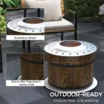 Outsunny Portable Smokeless Fire Pit Magnesium Oxide Bonfire Stove with Mat Brown for Outdoor Activities - Image 5