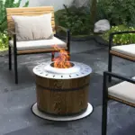 Outsunny Portable Smokeless Fire Pit Magnesium Oxide Bonfire Stove with Mat Brown for Outdoor Activities - Image 10