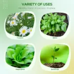 Portable Steel Raised Garden Bed, Rattan Look with Legs and Tool Shelf, for Herbs Vegetables Flowers, Gray - Image 4