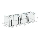Outsunny Portable Tunneled Greenhouse 11.5'x3'x2.5' with PVC Cover and Zippered Doors Water UV Protection Clear - Image 3