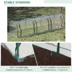 Outsunny Portable Tunneled Greenhouse 11.5'x3'x2.5' with PVC Cover and Zippered Doors Water UV Protection Clear - Image 6