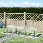 Outsunny Portable Tunneled Greenhouse 11.5'x3'x2.5' with PVC Cover and Zippered Doors Water UV Protection Clear - Image 9
