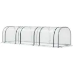Outsunny Portable Tunneled Greenhouse 11.5'x3'x2.5' with PVC Cover and Zippered Doors Water UV Protection Clear - Image 10