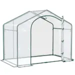 Portable Walk-in Greenhouse 6 x 3 x 5 with PVC Cover Steel Frame Garden Hot House Zipper Door Top Vent - Image 11