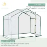 Portable Walk-in Greenhouse 6 x 3 x 5 with PVC Cover Steel Frame Garden Hot House Zipper Door Top Vent - Image 4