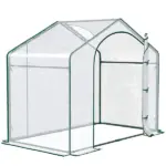 Portable Walk-in Greenhouse 6 x 3 x 5 with PVC Cover Steel Frame Garden Hot House Zipper Door Top Vent - Image 7