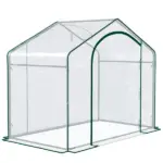 Portable Walk-in Greenhouse 6 x 3 x 5 with PVC Cover Steel Frame Garden Hot House Zipper Door Top Vent - Image 8