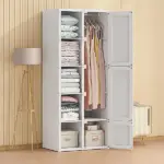 HOMCOM Portable Wardrobe Closet, Folding Bedroom Armoire, Clothes Hanging Storage Rack, Hanging Rod, Magnet Doors, White - Image 11