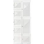 HOMCOM Portable Wardrobe Closet, Folding Bedroom Armoire, Clothes Hanging Storage Rack, Hanging Rod, Magnet Doors, White - Image 12