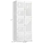 HOMCOM Portable Wardrobe Closet, Folding Bedroom Armoire, Clothes Hanging Storage Rack, Hanging Rod, Magnet Doors, White - Image 3