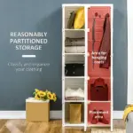 HOMCOM Portable Wardrobe Closet, Folding Bedroom Armoire, Clothes Hanging Storage Rack, Hanging Rod, Magnet Doors, White - Image 4