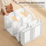 HOMCOM Portable Wardrobe Closet, Folding Bedroom Armoire, Clothes Hanging Storage Rack, Hanging Rod, Magnet Doors, White - Image 5