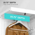 HOMCOM Portable Wardrobe Closet, Folding Bedroom Armoire, Clothes Hanging Storage Rack, Hanging Rod, Magnet Doors, White - Image 8