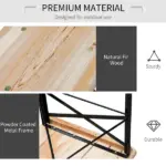 Outsunny Portable Wooden Picnic Table 6 Ft Beer Table Set with Benches German Style Anti-Injury Design for Patio Dining - Image 4