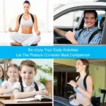 Breathable Neoprene Posture Corrector Back and Shoulder Support Brace Black - Image 7