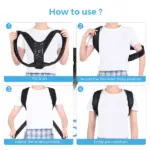 Breathable Neoprene Posture Corrector Back and Shoulder Support Brace Black - Image 13