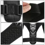Breathable Neoprene Posture Corrector Back and Shoulder Support Brace Black - Image 3