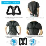 Breathable Neoprene Posture Corrector Back and Shoulder Support Brace Black - Image 4