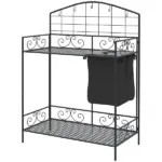 Outsunny Potting Worktable Steel Work Surface with Large Inbuilt Sack Cover 5 Hanging Hooks Storage Shelf - Image 11