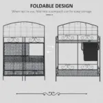 Outsunny Potting Worktable Steel Work Surface with Large Inbuilt Sack Cover 5 Hanging Hooks Storage Shelf - Image 5