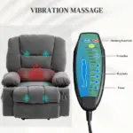 Power Lift Chair, Electric Recliner Chair with Vibration Massage, Heat, Side Pockets, Quick Assembly, Charcoal Gray - Image 5