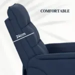 Power Lift Chair for Elderly, Fabric Recliner Sofa with Remote Control, Side Pockets, Quick Assembly, Deep Blue - Image 6
