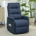 Power Lift Chair for Elderly, Fabric Recliner Sofa with Remote Control, Side Pockets, Quick Assembly, Deep Blue - Image 10