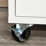 HOMCOM Printer Stand Home Office Mobile Cabinet Organizer Desktop with Caster Wheels, 2 Locking Breaks and Drawer, White - Image 9