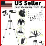 Adjustable Camera Tripod Stand with Phone Holder and Carry Bag