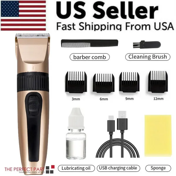 professional-hair-clippers-trimmer-mens-barber-hair-cutting-kit-machine-cordless-6.webp Cordless Hair Clipper and Beard Trimmer Kit with 4 Attachment Heads - Image 1