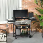 Propane Gas Grill 4+1 Burner 40000 BTU BBQ Trolley with Warming Rack Shelves Bottle Opener Thermometer - Image 2