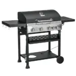 Propane Gas Grill 4+1 Burner 40000 BTU BBQ Trolley with Warming Rack Shelves Bottle Opener Thermometer - Image 11
