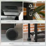Propane Gas Grill 4+1 Burner 40000 BTU BBQ Trolley with Warming Rack Shelves Bottle Opener Thermometer - Image 7