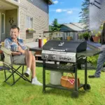 Propane Gas Grill 4+1 Burner 40000 BTU BBQ Trolley with Warming Rack Shelves Bottle Opener Thermometer - Image 10