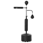 Soozier Punching Bag with Stand Heavy Duty Boxing Set Sports Black 34.75 InchL x 19.75 InchW x 63 Inch-90.5 InchH PU