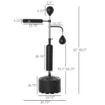 Soozier Punching Bag with Stand Heavy Duty Boxing Set Sports Black 34.75 InchL x 19.75 InchW x 63 Inch-90.5 InchH PU - Image 3