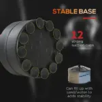 Soozier Punching Bag with Stand Heavy Duty Boxing Set Sports Black 34.75 InchL x 19.75 InchW x 63 Inch-90.5 InchH PU - Image 6