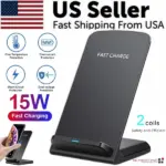 Qi Wireless Fast Charging Pad Stand for iPhone and Samsung Galaxy