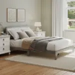 HOMCOM Queen Bed Frame with Headboard Queen Platform Bed Frame with Wooden Slats No Box Spring Needed Easy Assembly Gray - Image 8